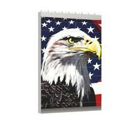 Bald Eagle Flag Print Building Blocks Puzzle Set, Building Block Puzzle Toy Game per lo sviluppo del cervello