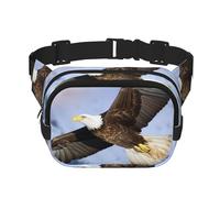 Bald Eagle Flying Marsupio da donna, impermeabile, regolabile, alla moda, casual, a tracolla, per corsa, allenamento, escursionismo, viaggi, nero, taglia unica, Nero , Taglia unica