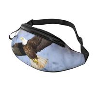 Bald Eagle Flying - Marsupio sportivo e casual, regolabile, unisex, per escursionismo, corsa, ciclismo, Aquila calva in volo, Taglia unica