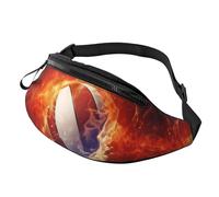 Bald Eagle Flying - Marsupio sportivo e casual, regolabile, unisex, per escursionismo, corsa, ciclismo, Basket Fiamme e Gocce d'acqua, Taglia unica