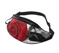 Bald Eagle Flying - Marsupio sportivo e casual, regolabile, unisex, per escursionismo, corsa, ciclismo, Nero Bianco Strisce Fiori Rosa Rosso, Taglia unica