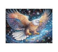 Bald Eagle in Snowy Starry Night Puzzle 500 Pezzi Collezione Multicolore Paesaggi Classici Rompicapo Per Amanti Del Puzzle Adulti Regalo Festa Aziendale 500 PCS