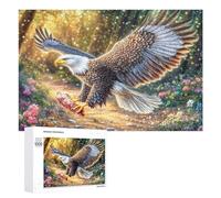 Bald Eagle in Sunlit Forest with Flowers Puzzle 1000 Pezzi Per Adulti Tempo Libero Indoor Relax E Antistress Regalo Per Riposo 1000 PCS
