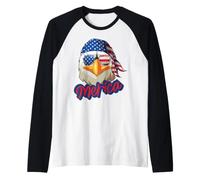 Bald Eagle Merica Tshirt Eagle America U.S.A. 4 luglio Maglia con Maniche Raglan