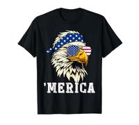 Bald Eagle Merica USA Bandiera Americana Patriottica 4 luglio Maglietta