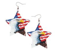 Bald Eagle - Orecchini pendenti da donna, alla moda, a forma di stella, versatili, One Size, Pelle