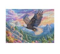 Bald Eagle Over Mount Rushmore at Sunset Puzzle 300 Pezzi Per Famiglia E Amici Rompicapo Relax Pressione Ridotta Giochi Da Tavolo Per Serate in Compagnia Regalo Natale 2025 300 PCS