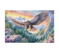 Bald Eagle over Snowy Peaks And Flower Field Puzzle 1000 Pezzi Sfida Impossibile Difficile Rompicapo Per Adulti Amanti Del Puzzle Rilassamento E Stimolo Intellettuale Regalo Lui 1000 PCS