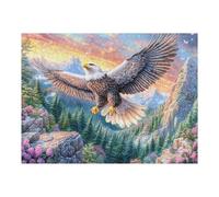 Bald Eagle over Snowy Peaks And Flower Field Puzzle 500 Pezzi Creativo Rompicapo Educativo Per Ragazzi Intelligenza E Creatività Idea Regalo Natale Per Figlio E Cugini 500 PCS