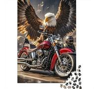 Bald Eagle Puzzle Motorcycle Rider 1000 Pezzi Carta Riciclata Per Adulti E Oltre I 12 Anni Puzzle Gioco Educativo Per Rilassarsi Ottima Idea Regalo 70x50cm/1000pcs