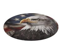Bald Eagle - Tappeto rotondo con immagine della bandiera degli Stati Uniti, morbido e assorbente, tappetino da bagno per ingresso, antiscivolo, 60 x 60 cm, per camera da letto, soggiorno, decorazione