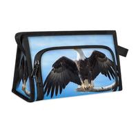 Bald Eagle - Trousse da viaggio per donne, uomini, bambini, ragazze, ragazzi, aquila animale, multiuso, per articoli da toeletta e articoli da toeletta, Colore, L, Organizer per borse