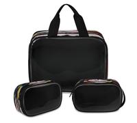 Bald Eagle - Trousse per trucchi con bandiera americana per donne e uomini, borsa per cosmetici traslucida, borsa da doccia, 3 pezzi da viaggio per articoli da toeletta e cosmetici organizer, Colore,