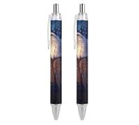 Bald Eagle U.S.A Flag on the Peak Penna a sfera personalizzata Fancy Funny Ball Point Penne nere Regali 2 PZ