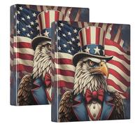 Bald Eagle Uncle Sam, raccoglitore a tre anelli da 3,8 cm, contiene 200 fogli, grazioso quaderno con motivo floreale, 31,5 x 27 x 6 cm, 1 confezione