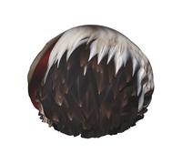 Bald Eagle Us Flag Pictures Cuffia da doccia per le donne riutilizzabile a doppio strato Cuffia da bagno Tappi per capelli Fascia elastica impermeabile da donna Spa Salon Shower Hat Caps