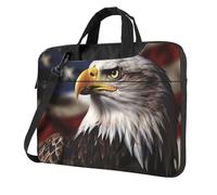 Bald Eagle Us Flag Pictures Laptop Shoulder Bag Per Gli Uomini Donne Borsa Messenger Valigetta W/Tracolla Maniglia Impermeabile Del Computer Portatile Borsa Del Manicotto, Nero , 13 inch