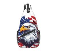 Bald Eagle With American Flag 4 Donna Uomo Sling Bag Antifurto Zaino Monospalla Regolabile Borsa A Tracolla Per Lavoro Campeggio Escursionismo Ciclismo