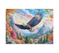 Bald Eagle with Birds in Autumn Forest Puzzle 500 Pezzi Rompicapo Rilassante Premium Antistress Naturale Attività Per Il Benessere Regalo Per Chi Lavora Molto 500 PCS