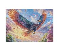 Bald Eagle with Colorful Wings Among Blossoms Puzzle 300 Pezzi Rompicapo Creativo Artistico Stimolo Della Creatività Attività Per Il Tempo Libero Regalo Per Persone Creative 300 PCS