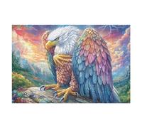 Bald Eagle with Colorful Wings on Mountain Puzzle 1000 Pezzi Rompicapo Per Ufficio Premium Pausa Lavoro Rilassante Attività Per Colleghi Regalo Festa Aziendale 1000 PCS