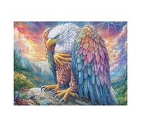 Bald Eagle with Colorful Wings on Mountain Puzzle 500 Pezzi Sfida Logica Avanzata Rompicapo Per Menti Brillanti Stimolo Cognitivo Esercizio Mentale Regalo Per Laurea 500 PCS