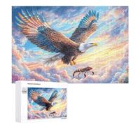 Bald Eagle with Red Lobster in Colorful Sky Puzzle 1000 Pezzi Per Anziani Gioco Intellettuale Supporto Alla Memoria Regalo Per Occasione Speciale 1000 PCS