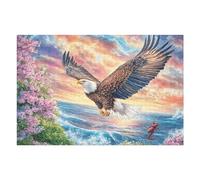 Bald Eagle with Red Scorpion And Pink Blossoms Puzzle 1000 Pezzi Collezione Multicolore Premium Paesaggi Classici Per Amanti Del Puzzle Regalo Natale E Festa Aziendale Per Colleghi 1000 PCS