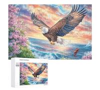 Bald Eagle with Red Scorpion And Pink Blossoms Puzzle 1000 Pezzi Per Coppie Sfida Puzzle Pensiero Logico Regalo Per Celebrazione 1000 PCS