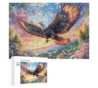 Bald Eagle with Red Wings at Sunset Puzzle 300 Pezzi Per Adulti Gioco Da Tavolo Indoor Riduzione Dello Stress Regalo Per Casa 300 PCS