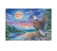 Bald Eagle with Spread Wings at Lake Puzzle 300 Pezzi Sfida Creativa Adulti E Ragazzi Rompicapo Educativo Rilassamento Pressione Ridotta Idea Regalo Amici E Cugini 300 PCS