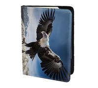 Bald eagle2 custodia in pelle con stampa porta carte di credito accessori da viaggio porta passaporto copertura portafoglio per donne uomini, nero, Taglia unica