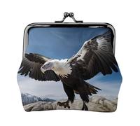 Bald Eagle2 - Portamonete con stampa aquila calva, piccolo portamonete, portamonete, per donne e uomini, nero, taglia unica, vintage, Nero , Taglia unica, Vintage