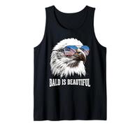 Bald is Beautiful 4 luglio USA Patriotic Funny Bald Eagle Canotta