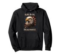 Bald is Beautiful 4th of July Independence Day Eagle Felpa con Cappuccio