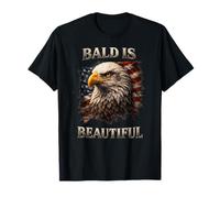 Bald is Beautiful 4th of July Independence Day Eagle Maglietta