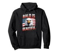 Bald Is Beautiful Bandiera americana Bald Eagle Felpa con Cappuccio