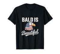 Bald Is Beautiful Bandiera americana Bald Eagle Maglietta