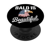 Bald Is Beautiful Bandiera americana Bald Eagle PopSockets PopGrip Adesivo