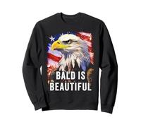 Bald is Beautiful - Epic American Flag USA with Eagle Felpa
