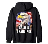 Bald is Beautiful - Epic American Flag USA with Eagle Felpa con Cappuccio