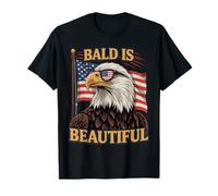 Bald is Beautiful Patriotic Funny Bald Eagle for July 4th Maglietta