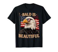 Bald is Beautiful Patriotic Funny Bald Eagle for July 4th Maglietta