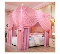 Baldacchini Baldacchino da Letto Principessa Rosa, Tenda da Letto Decorativa for Camera da Letto, Tenda da Letto Deluxe con Supporto for Letto Matrimoniale Singolo