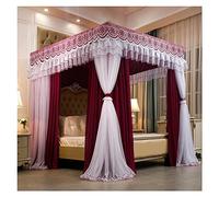 Baldacchini Letto A Castello di Lusso A Baldacchino, Tenda per Letto Matrimoniale 1, 5 M/1, 8 M/ 2 M, Decorazione Camera da Letto Camera Principessa Ragazza, per Quattro Stagioni, Facile da Installar