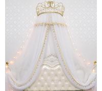 Baldacchino a cupola, Rete a baldacchino for letto Princess Crown for ragazze, multicolore, in diverse misure(White,1.5m Bed)