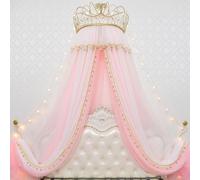 Baldacchino a cupola, Rete a baldacchino for letto Princess Crown for ragazze, multicolore, in diverse misure(Pink2,1.8m Bed)