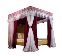 Baldacchino a cupola, Zanzariera a doppio strato for letto a baldacchino, multicolore, dimensioni multiple(Red,180x200cm)