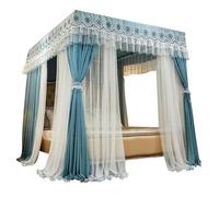 Baldacchino a cupola, Zanzariera a doppio strato for letto a baldacchino, multicolore, dimensioni multiple(Blue,180x200cm)