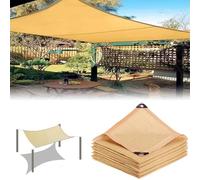 Baldacchino a vela rettangolare beige, 5 x 6 m, resistente ai raggi UV e agli strappi, per balcone, patio, serra, traspirante, impermeabile, protezione con occhielli